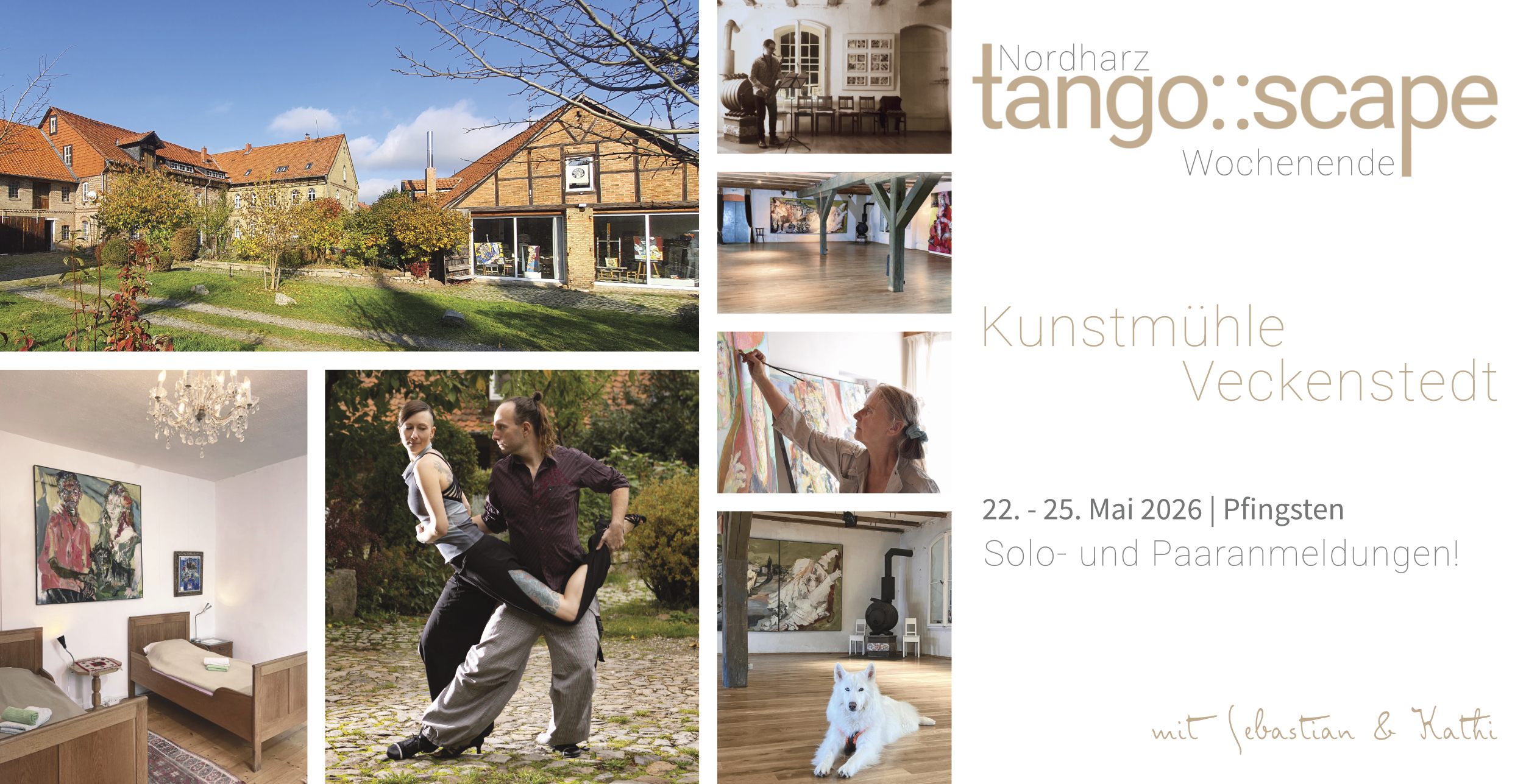 Tango::Scape | Pfingsten 2026 in der Kunstmühle Veckenstedt | Tangowochenende