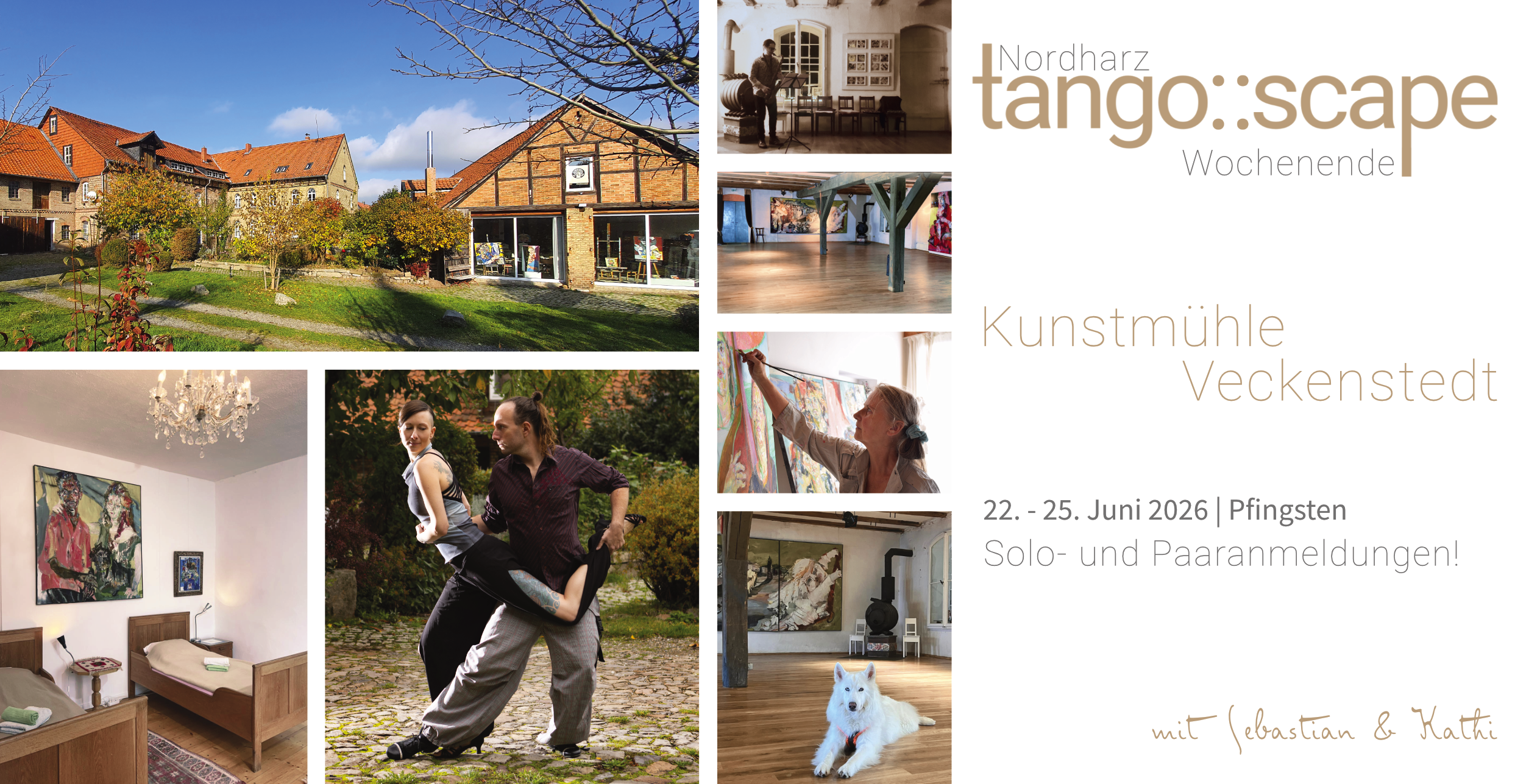 Tango::Scape | Pfingsten 2026 in der Kunstmühle Veckenstedt | Tangowochenende