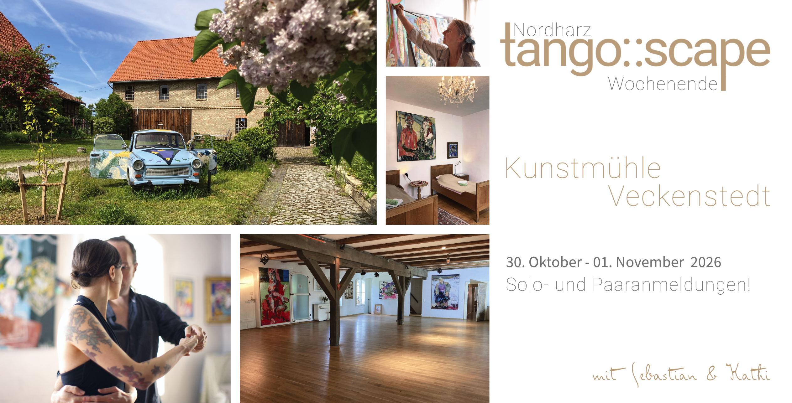Tango::Scape | Allerheiligen 2026 in der Kunstmühle Veckenstedt | Tangowochenende