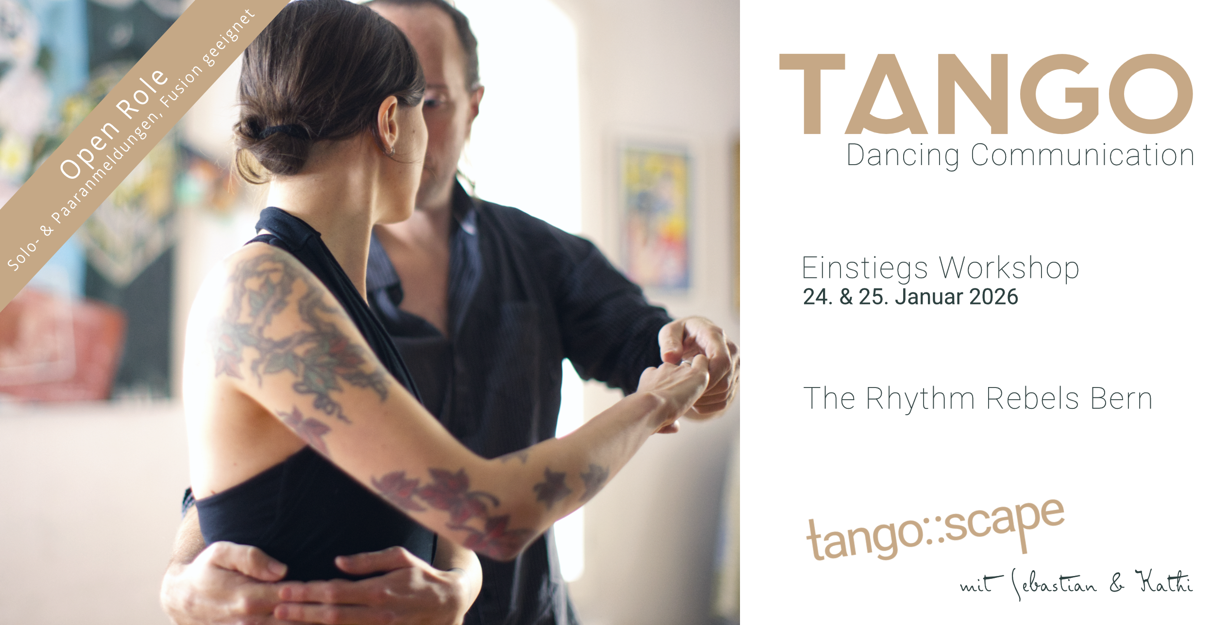 Tango::Scape | Tango Einstiegs Workshop Bern | Dancing Communication | Open Role | Fusion geeignet